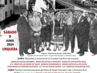Sábado 8 de junio XXI Fiesta de la Gaita Cántabra de Unquera.