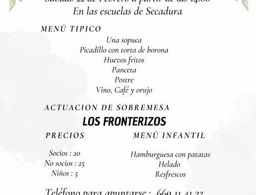 22 de febrero a parrtir de las 14 horas XV Fiesta Picadillo en Secadura con Los Fronterizos
