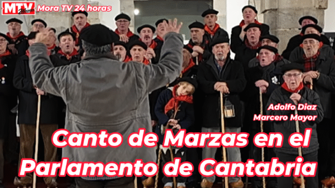 Adolfo Diaz Marcero Mayor en el Canto de Marzas del Parlamento de Cantabria (+ video)